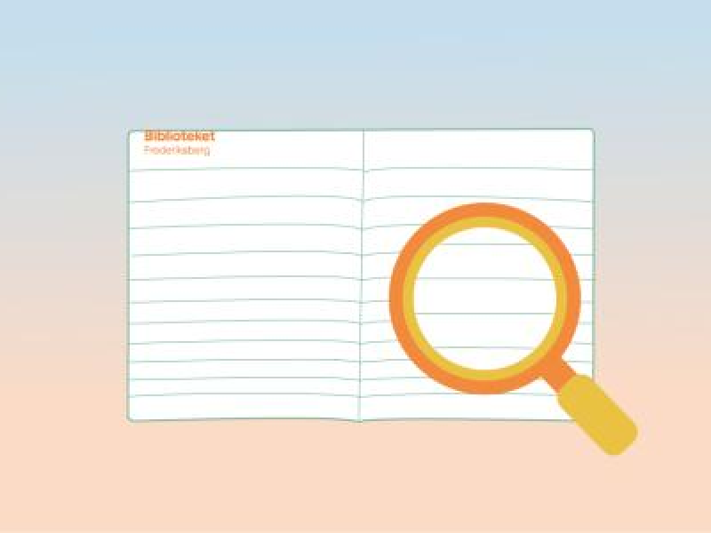 Illustration af forstørrelsesglas og regelbog. 