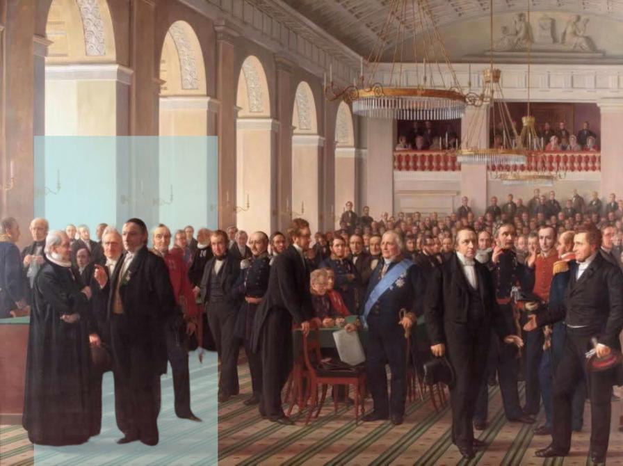 Maleriet "Junigrundloven 1849 og demokratiet" af Constantin Hansen